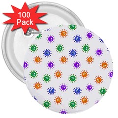 Cartoon Corona Virus Covid 19 3  Buttons (100 Pack)  by SpinnyChairDesigns