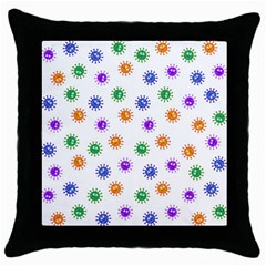 Cartoon Corona Virus Covid 19 Throw Pillow Case (black) by SpinnyChairDesigns