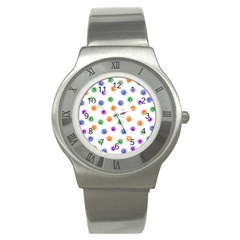 Cartoon Corona Virus Covid 19 Stainless Steel Watch by SpinnyChairDesigns