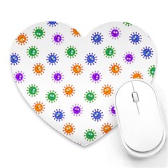 Cartoon Corona Virus Covid 19 Heart Mousepads by SpinnyChairDesigns