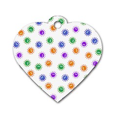 Cartoon Corona Virus Covid 19 Dog Tag Heart (two Sides) by SpinnyChairDesigns