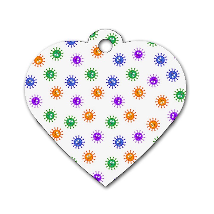 Cartoon Corona Virus Covid 19 Dog Tag Heart (Two Sides)