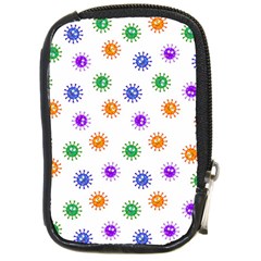 Cartoon Corona Virus Covid 19 Compact Camera Leather Case by SpinnyChairDesigns