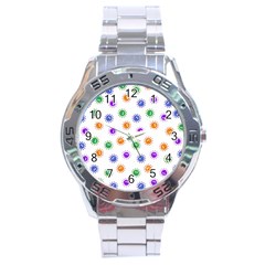 Cartoon Corona Virus Covid 19 Stainless Steel Analogue Watch by SpinnyChairDesigns