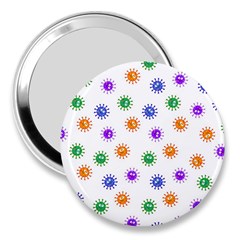 Cartoon Corona Virus Covid 19 3  Handbag Mirrors by SpinnyChairDesigns