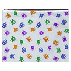 Cartoon Corona Virus Covid 19 Cosmetic Bag (xxxl) by SpinnyChairDesigns