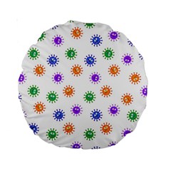 Cartoon Corona Virus Covid 19 Standard 15  Premium Round Cushions by SpinnyChairDesigns