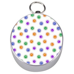 Cartoon Corona Virus Covid 19 Silver Compasses by SpinnyChairDesigns