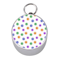 Cartoon Corona Virus Covid 19 Mini Silver Compasses by SpinnyChairDesigns