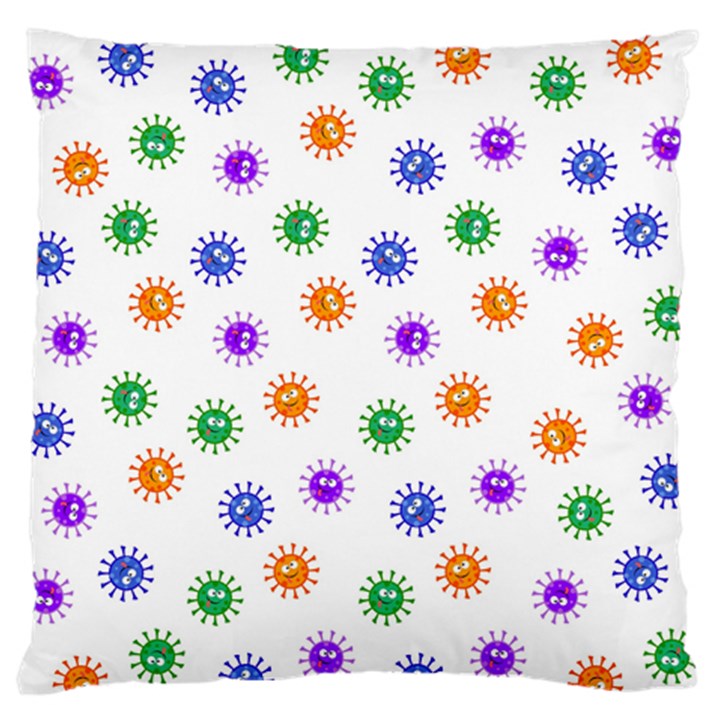 Cartoon Corona Virus Covid 19 Large Flano Cushion Case (Two Sides)