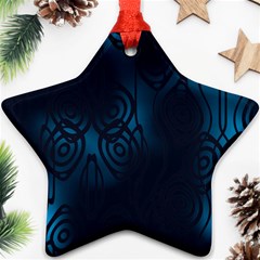 Dark Prussian Blue Abstract Pattern Ornament (star)