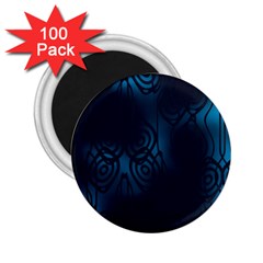 Dark Prussian Blue Abstract Pattern 2 25  Magnets (100 Pack)  by SpinnyChairDesigns