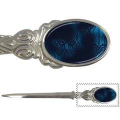 Dark Prussian Blue Abstract Pattern Letter Opener