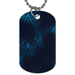 Dark Prussian Blue Abstract Pattern Dog Tag (one Side) by SpinnyChairDesigns