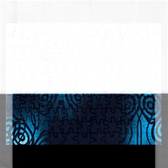 Dark Prussian Blue Abstract Pattern Rectangular Jigsaw Puzzl by SpinnyChairDesigns