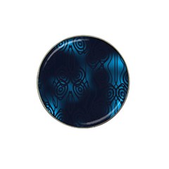 Dark Prussian Blue Abstract Pattern Hat Clip Ball Marker (4 Pack) by SpinnyChairDesigns