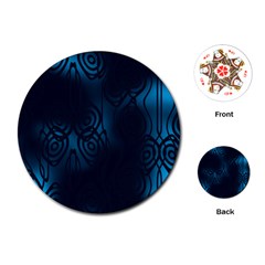 Dark Prussian Blue Abstract Pattern Playing Cards Single Design (round) by SpinnyChairDesigns