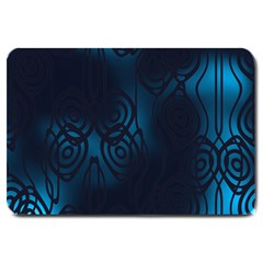 Dark Prussian Blue Abstract Pattern Large Doormat  by SpinnyChairDesigns