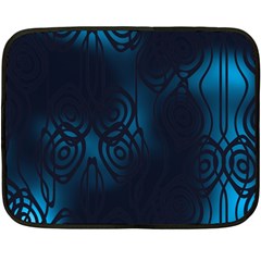 Dark Prussian Blue Abstract Pattern Fleece Blanket (mini) by SpinnyChairDesigns