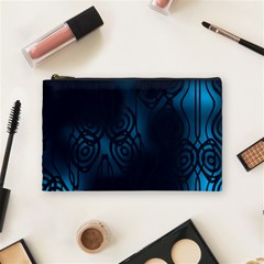 Dark Prussian Blue Abstract Pattern Cosmetic Bag (medium) by SpinnyChairDesigns