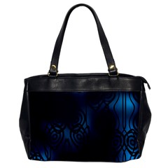 Dark Prussian Blue Abstract Pattern Oversize Office Handbag by SpinnyChairDesigns