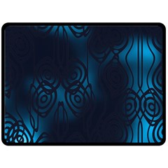 Dark Prussian Blue Abstract Pattern Fleece Blanket (large)  by SpinnyChairDesigns