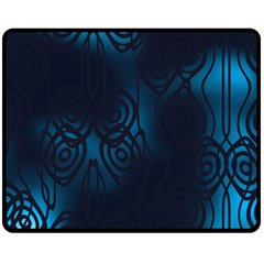 Dark Prussian Blue Abstract Pattern Fleece Blanket (medium)  by SpinnyChairDesigns