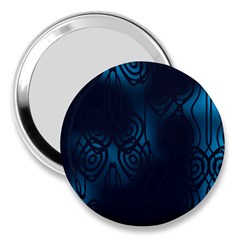 Dark Prussian Blue Abstract Pattern 3  Handbag Mirrors by SpinnyChairDesigns