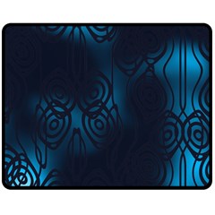 Dark Prussian Blue Abstract Pattern Double Sided Fleece Blanket (medium)  by SpinnyChairDesigns