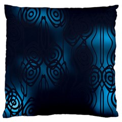 Dark Prussian Blue Abstract Pattern Standard Flano Cushion Case (two Sides) by SpinnyChairDesigns