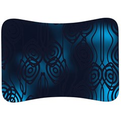 Dark Prussian Blue Abstract Pattern Velour Seat Head Rest Cushion by SpinnyChairDesigns