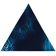 Dark Prussian Blue Abstract Pattern Wooden Puzzle Triangle by SpinnyChairDesigns