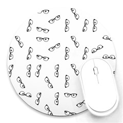 Geek Glasses With Eyes Round Mousepads by SpinnyChairDesigns