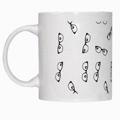 Geek Glasses With Eyes White Mugs by SpinnyChairDesigns