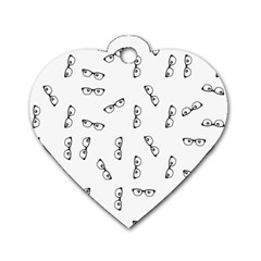 Geek Glasses With Eyes Dog Tag Heart (one Side) by SpinnyChairDesigns