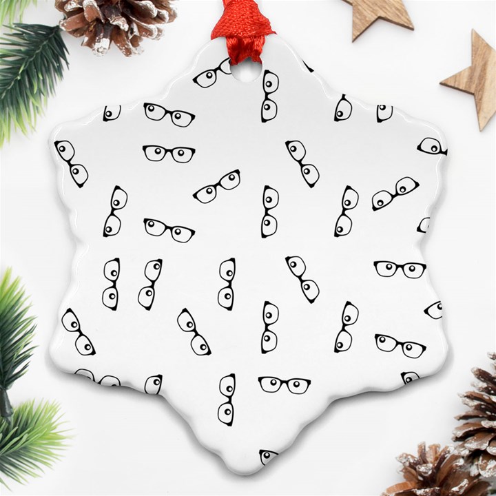 Geek Glasses With Eyes Snowflake Ornament (Two Sides)