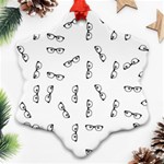 Geek Glasses With Eyes Snowflake Ornament (Two Sides) Back