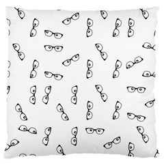 Geek Glasses With Eyes Large Cushion Case (one Side)