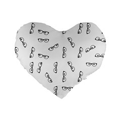 Geek Glasses With Eyes Standard 16  Premium Heart Shape Cushions by SpinnyChairDesigns