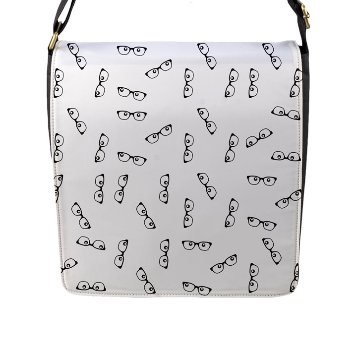 Geek Glasses With Eyes Flap Closure Messenger Bag (L)