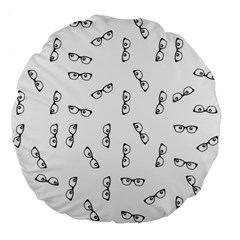 Geek Glasses With Eyes Large 18  Premium Flano Round Cushions by SpinnyChairDesigns