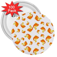 Orange Goldfish Pattern 3  Buttons (100 Pack)  by SpinnyChairDesigns