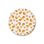 Orange Goldfish Pattern Rubber Coaster (Round)  Front