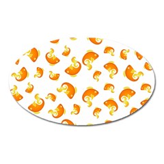 Orange Goldfish Pattern Oval Magnet by SpinnyChairDesigns