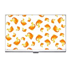 Orange Goldfish Pattern Business Card Holder by SpinnyChairDesigns