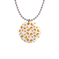 Orange Goldfish Pattern 1  Button Necklace by SpinnyChairDesigns