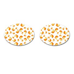 Orange Goldfish Pattern Cufflinks (oval) by SpinnyChairDesigns