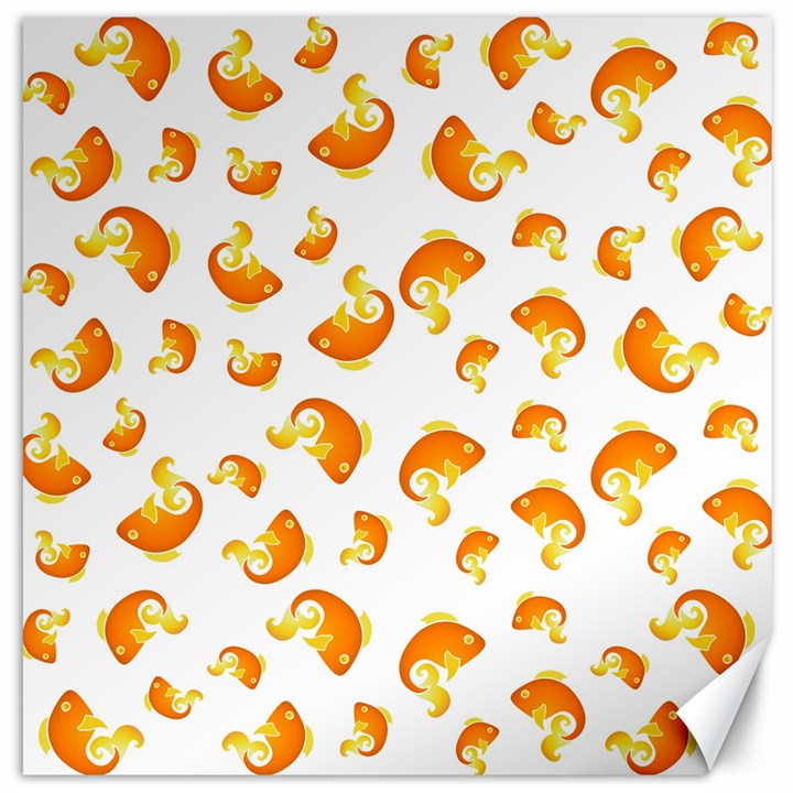 Orange Goldfish Pattern Canvas 20  x 20 