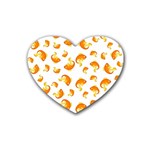 Orange Goldfish Pattern Rubber Coaster (Heart)  Front