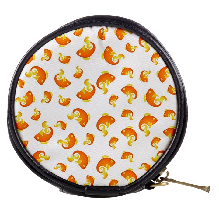 Orange Goldfish Pattern Mini Makeup Bag